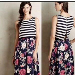 [Moulinette Soeurs] Stripes & Floral Dress